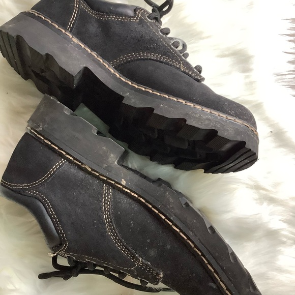 Vintage 90s Y2K chunky black suede leather sketchers shoes 8 - Picture 10 of 10
